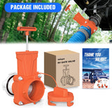 RV Sewer Valve, Camper Black Tank Gate Valve with 4 Bayonet Prongs Clear Adapter Leakproof Cap Double Odor-Tight Sealing Ring Twist On Waste Valve for RV Sewer Hose Fittings Replacement Orange