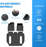 TPE Floor Mats for Tesla Model X 6 Seater 2022 2023 2024 2025 2026 All Weather Custom Fit Heavy Duty Floor Liners