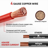 7PCS 4 AWG Golf Cart Battery Cable Kit Pure Copper for EZGO TXT | Heavy Duty Pure Copper AC/DC Wire Kits with Tinned Copper Lugs for 36V/48V EZGO TXT 1994-up