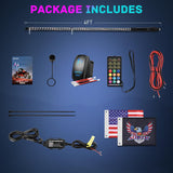 COB RGB LED Whip Light 1PC 4FT Spiral Lighted Antenna Whips | Bluetooth APP and Remote Control with DIY Chasing Patterns Music Sync and Spring Base for ATV UTV RZR Can Am and Truck