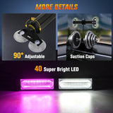 40LED Purple White Emergency Strobe Traffic Advisor Light Bar with Suction Cups Dash Safety Warning Hazard Flashing Lights Interior Front/Rear Windshield for Trucks Construction Vehicles
