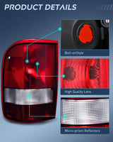 Taillight Assembly Compatible with 1993 1994 1995 1996 1997 Ford Ranger Dark Red Tail Light OE Style Rear Lamp Replacement Driver and Passenger Side