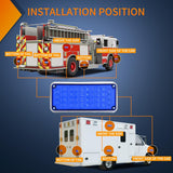 2PCS Blue Strobe Wireless Magnetic Lights Portable Warning Hazard Light Surface Mount Waterproof 5 Patterns for 12V 24V Off Road Eergency Vehicles