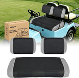 Golf Cart Front Seat Cover 1PC Grey Black Club Car DS Yamaha | Breathable Sandwich Mesh Sun Scratch Resistant Washable No Staple Fits 1982-2000 Club Car DS and Yamaha G22 G19 G16 G9 G2