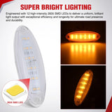 5 Inch Amber Cab Marker Light Clear Lens Fits Freightliner Cascadia | Top Roof Marker Light 12LED IP67 Waterproof 12V Hardwired ,2008-2019 Replacement Fits Most Semi Trucks, 5 Pack