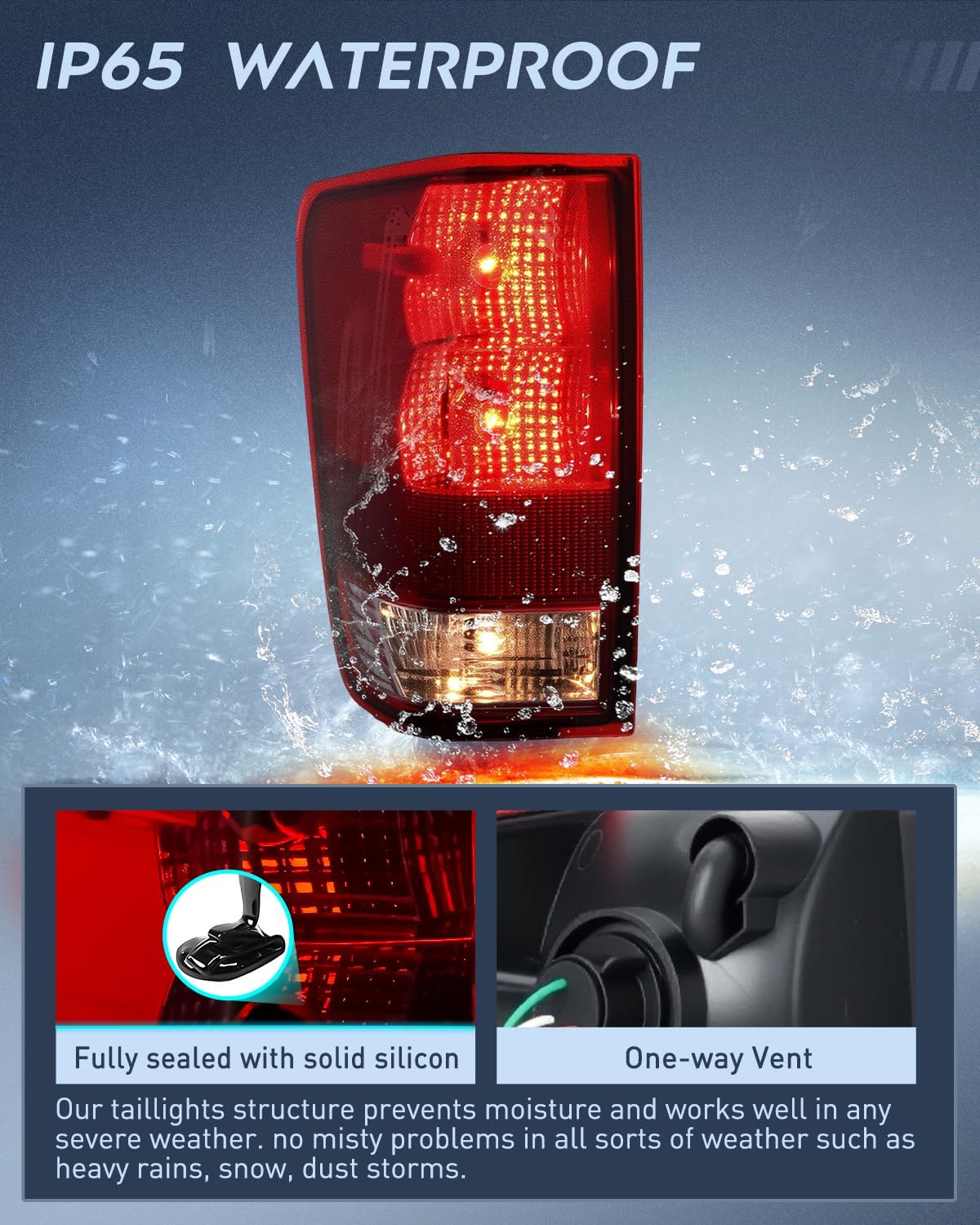 Taillight Assembly Compatible with 2004-2015 Nissan Titan Red Lens | Tail Light OE Style Rear Lamp Replacement Driver Side