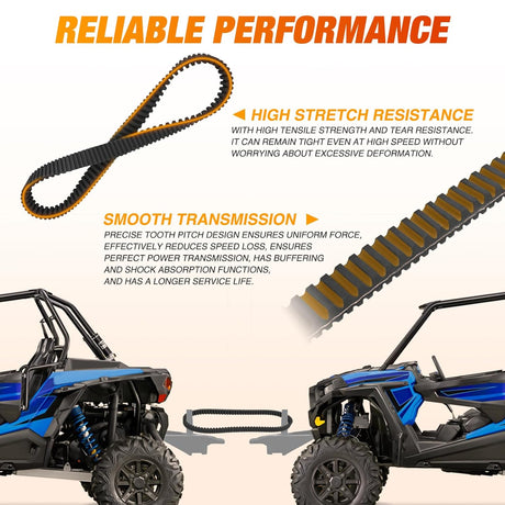 Drive Belt 3211196 Performance UTV Belts Compatible with Polaris RZR XP 1000/XP 4 1000/General 1000 XP 2014-2023 Heavy Duty 6-Layer Aramid Belt Replaces 3211196 3211172 3211142 3211148, 1 Pack