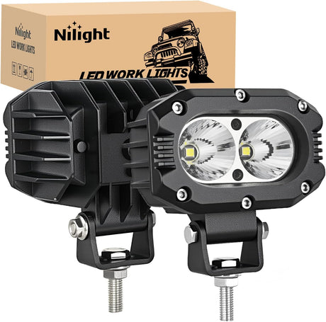 LED Pod Light 24W 4 Inch 2PCS White Flood Beam Driving Lights LED Pods IP67 Waterproof Auxiliary Offroad Lighting for Truck Tractor SUV ATV UTV Golf Cart Boat Motorcycle Dirt Bike