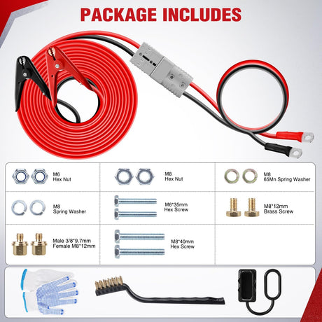 1 Gauge 30 Feet Heavy Duty Jumper Cables 900 Amp Booster Battery Cables with Permanent Installation kit and Quick Connect Plug Includes Carrying Bag for 12V & 24V Cars SUVs and Trucks