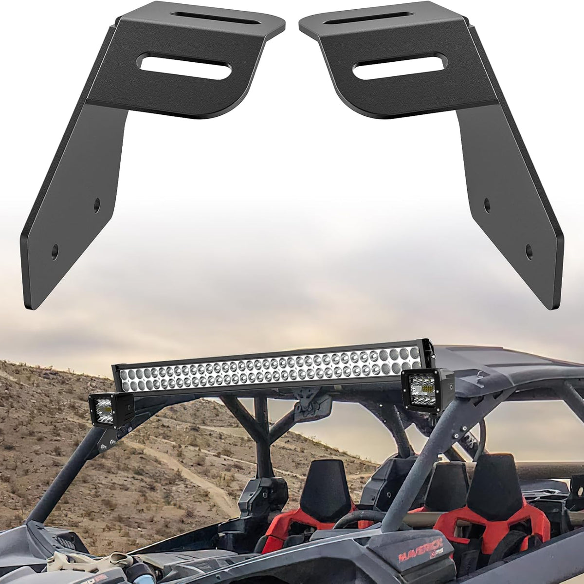 Light Bar Mounting Brackets for 42-45 Inch LED Bars UTV Roof Upper ...