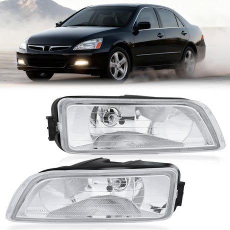 Fog Lights Assembly Compatible with 2003 2004 2005 2006 2007 Honda Accord 4Door Sedan 2004-2008 Acura TL w/H11 12V 55W Bulbs Clear Lens Driver and Passenger Side