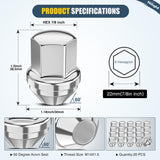 20PCS M14x1.5 Lug Nuts Compatible with 2012-2018 Ram 1500 | for 2019-2022 Jeep Wrangler/Gladiator 2011-2024 Grand Cherokee One-Piece Solid Chrome Steel OEM Factory Wheel Nuts Replace