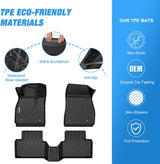 TPE Floor Mats for Chevy Malibu 2013 2014 2015, 2016 Chevrolet Malibu Limited Only, All Weather Custom Fit Heavy Duty Floor Liners