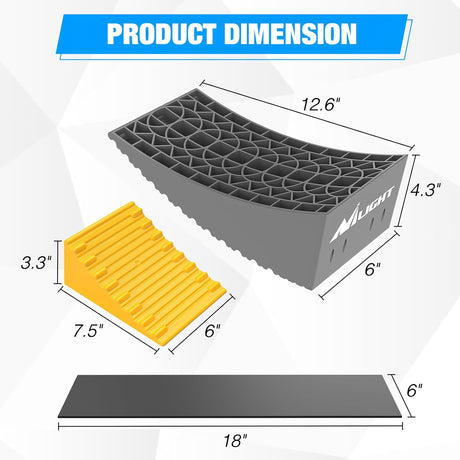 RV Leveler - 2 Pack Camper Leveling Blocks Ramp Support Dual Axles, Up to 35,000lbs, Fast RV Accessories Leveling System for Travel Trailer, Motorhome - Yellow