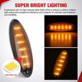 5 Inch Amber Cab Marker Light Smoked Lens Fits Freightliner Cascadia | Top Roof Marker Light 12LED IP67 Waterproof 12V Hardwired ,2008-2019 Replacement Fits Most Semi Trucks, 5 Pack