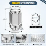 24PCS 1/2-20 Lug Nuts Compatible with 1987-2017 Wrangler YJ TJ JK | for 1975-1996 F-150 1966-1996 Bronco 1983-2011 Ranger One-Piece Solid Chrome Steel Aftermarket Wheel Nuts Replace