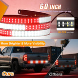60 Inch Emergency Strobe Light Strips with Controller Red White | 384LED Flashing Warning Hazard Safety for Rear Window Tailgate on Truck Trailer Construction Plow Pickup Tow SUV Vehicles