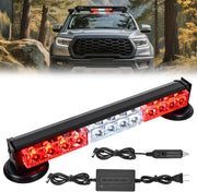 12LED Wireless Emergency Strobe Light Red White 14 Inch Magnetic Mount Mini Light Bar 12V Rooftop Powered Hazard Warning Flashing Lights for Car Truck Trailer Snow Plow Construction Vehicles