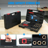 49PCS Thread Chaser Set SAE Metric Universal UNC UNF Sizes | Master Thread Repair Kit with Case 22 Taps 24 Dies 3 Thread Files Automotive Tool for Mechanics Auto Shops Home Garage Repair