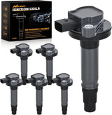 Ignition Coil Pack Fit for Ford Edge Explorer F150 Flex Taurus Lincoln MKS MKT MKZ Mazda 6 CX-9 Mercury Sable 3.5L 3.7L V6 2007 2008 2009 2010 2011-2016 OE# UF553 DG520 Ignition Coils Set of 6