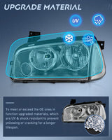 Headlight Assembly Compatible with 2006 2007 2008 2009 2010 Dodge Charger Chrome Housing Clear Reflector Lens Headlights Replacement Bumper Lamp Set Driver and Passenger Side
