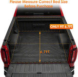 Soft Tri-fold Truck Bed Tonneau Cover Compatible with Chevy Silverado 1500/GMC Sierra 1500 2014 2015 2016 2017 2018 2019 2020 2021 2022 2023 2024 2025, 6.7ft