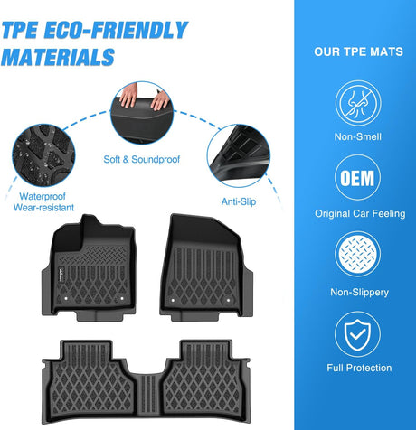 TPE Floor Mats for Nissan Murano 2025 2026 All Weather Custom Fit Heavy Duty Floor Liners