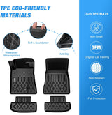 TPE Floor Mats for Ford Mustang 2015 2016 2017 2018 2019 2020 2021 2022 2023 2024 2025 2026 All Weather Custom Fit Heavy Duty Floor Liners