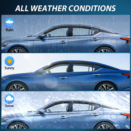 in-Channel Rain Guards for Nissan Altima 2019–2026, Smoke Tinted Rain Guards Vent Visors Window Deflector, Reduce Wind Noise for Comfortable Driving, 4PCS