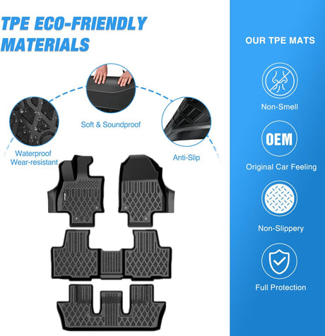 TPE Floor Mats for TX TX350 TX500h TX550h+ 2024 2025 2026 All Weather Custom Fit Heavy Duty Floor Liners