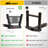 Dual Hitch Mount Flagpole Holder fits 2 Inch Receivers | Heavy Duty Metal Mount Kit Compatible with 0.87 to 1.38 Inch Diameter Flag Tube for Trucks SUV RV Pickup Camper Trailer Jeep