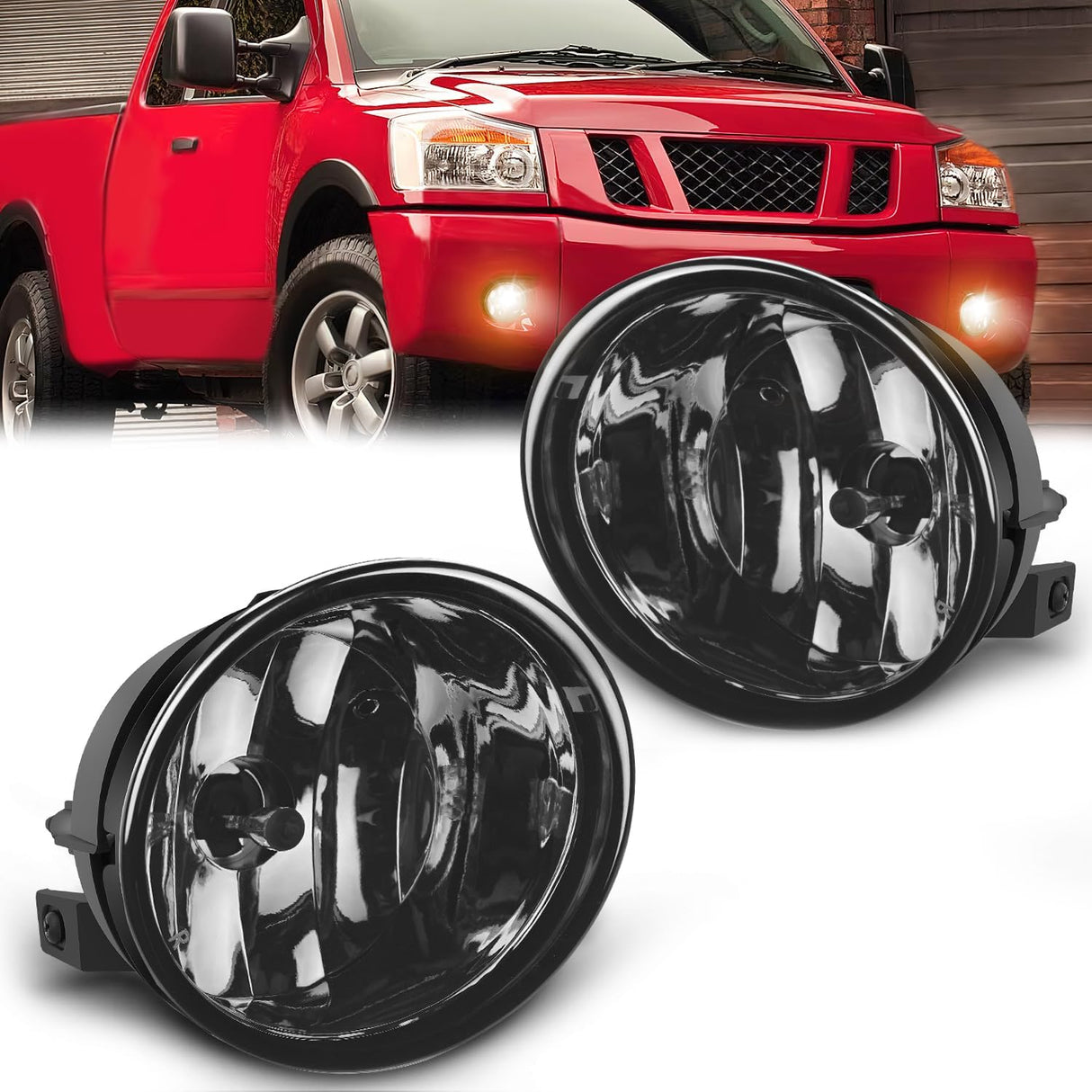 2005-2007 Nissan Armada 2004-2015 Titan Fog Light Assembly Smoke Lens 880 Bulbs Nilight