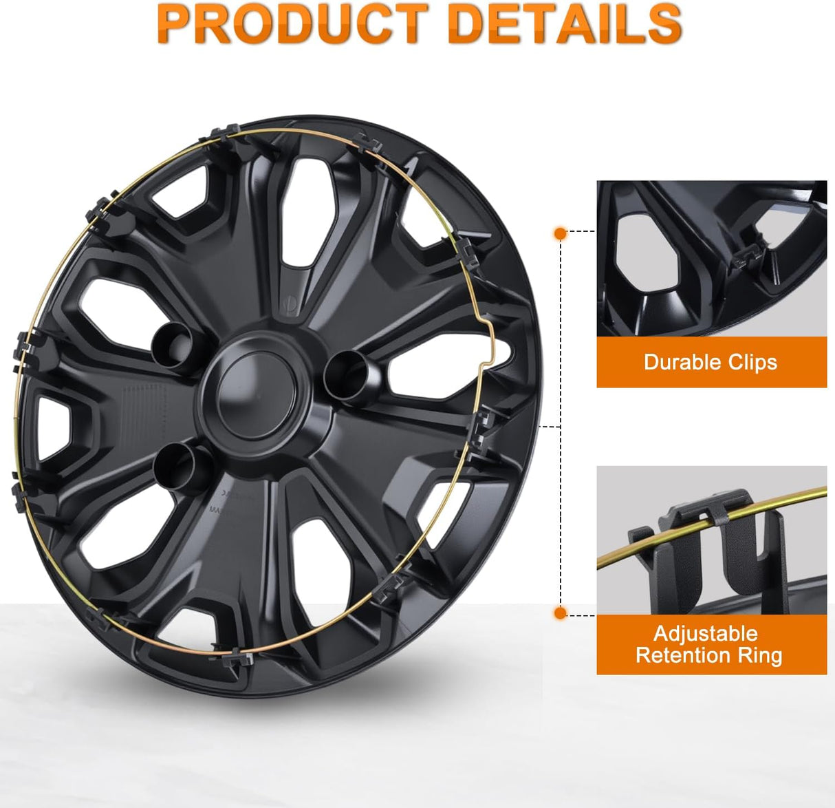 Wheel Cover Hubcaps 16 Inch for Ford Transit 150 250 350 350HD 2015 16 17 18 19 20 21 22 23 24 2025 Steel Wheel with 5 Lug 16 Hub Caps Set of 4 Rim Protector Wheel Covers Replacement, Silver