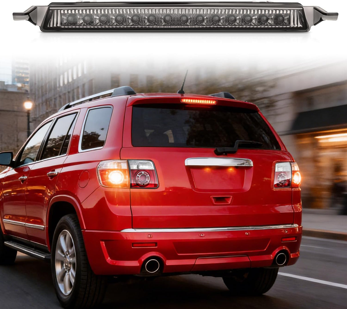 Third Brake Light Tail High Mount 3rd Stop Lights Smoked Lens Compatible with Chevy Traverse 2009-2017 GMC Acadia 2009-2012 Van SUV Rear Center Cab Lamp