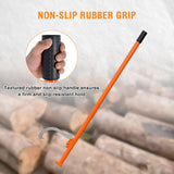 60 Inch Cant Hook for Log Roller Logging Tools with Adjustable Steel Cant Hooks & Rubber Grip Heavy Duty Timberjack Log Lifter Mover for Rolling, Raising, Turning Logs up to 32 Inch Diameter, Orange