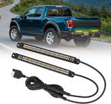 Truck Tailgate Light Strip 7 Inch Aluminum Frame Double Row 60 LED Red Running Brake Amber Sequential Turn Signals Strobe Lights Bar for Trailer Hitch Cargo Carrier Luggage Rack