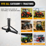 3 Point 2 Inch Trailer Hitch Receiver for Category 1 Tractor 3000LBS | Heavy Duty Quick Hitch Drawbar Adapter Compatible with Kubota BX John Deere Kioti Yanmar NorTrac Mahindra Ford Cat