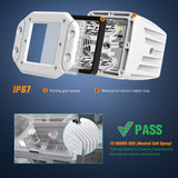 LED Light Pods 2PCS 42W Flush Mount Spot Flood Combo Backup Reverse Driving Bumper Lights Ponton Boat Deck Dock Lighting for Offroad Pickup Trucks SUV Van Tractors T-top Stern Saltwater Boats