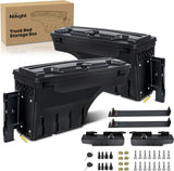 Truck Bed Tool Box Driver Side & Passenger Side Truck Tool Box Fit for Toyota Tundra 2007-2021 ABS Swing Case Truck Bed Storage Box with Lockable Lid Waterproof Wheel Well Toolbox Black