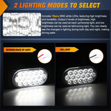 Taillight Assembly 4.4 Inch Aluminum Housing Tail Light 2 PCS 16 LED White Back Up Reverse Marker Lights Surface Mount IP67 Waterproof for 10-30V RV Camper Trailer Truck Bus Boat