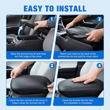 Center Console Cover Fit for Toyota RAV4 2019-2025 Armrest Cushion | Nappa Leather Armrest Cover for Toyota Accessories Waterproof Middle Center Console Pad Anti-Scratch Armrest Box Cover, Black