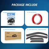 Tape on Window Visors for Dodge Ram 1500 Quad Cab 2019-2026, 4PCS | For New Body Quad Cab Only, Not for Crew Cab or Classic, Outside-Mount Rain Guards for Fresh Air Circulation, Smoke Tinted