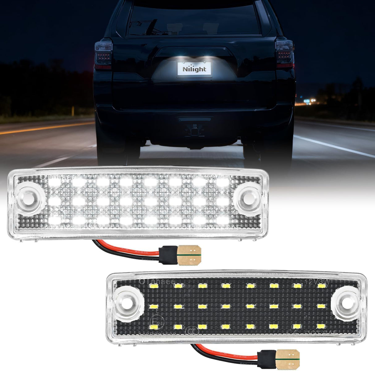 License Plate Lights Compatible with 1996 1997 1998 1999 2000 2001 2002 2003 2004 2005 2006 2007 2008 2009 2010 2011 2012 2013 2014-2022 Toyota 4Runner 6500K White Clear Lens 2PCS Pack