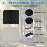Car Seat Cushion Black Leather Breathable Mesh Splicing Cushion Memory Foam Suitable for Daily Life Driving Relieves Sciatica and Tialbone Pain Improves Drive Visibility