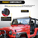 52inch Light Bar Windshield Frame Mounting Brackets for Jeep Wrangler TJ 1997-2006 No-Drill A-Pillar Light Mount for Pod Lights, Heavy Duty Steel Off-Road LED Light Bar Dual Mount
