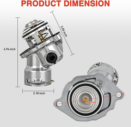 Aluminium Thermostat Housing Assembly Fit for Mercedes-Benz C230 C250 C300 C350 E300 ML350 R350 S400 SLK300 Engine Coolant Thermostat Housing for Car 2722000015 2722000115 2722000415 TM45100D