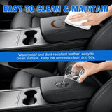 Center Console Cover for Hyundai Sonata 2015-2019 Armrest Cushion | for Sonata 2015 2016 2017 2018 2019 Nappa Leather Armrest Cover for Car Waterproof Center Console Pad Protector, Black