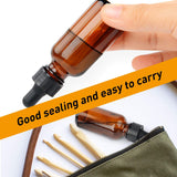 1oz Amber Glass Bottles for Essential Oils with Glass Eye Dropper - Pack of 6