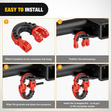 Safety Chain Connector Link, 1/2In Tow Hitch Hammerlock Coupling Link, 2 Pack Forged Steel Tow Chain Connector for Chain Link/Recovery Rope Link/Shackle, 12000 lbs Load Limit, Red
