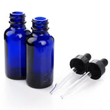 CL65319 Cobalt Blue Glass Bottles 1-oz for Essential Oils with Glass Eye Dropper And Rubber Bulb - 6 pack
